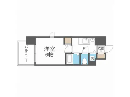 プレサンス難波元町(1K/3階)の間取り写真