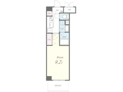 パインニードル(1K/3階)の間取り写真