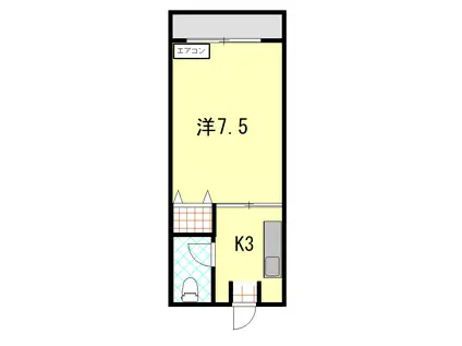 コーポしまし(1K/3階)の間取り写真
