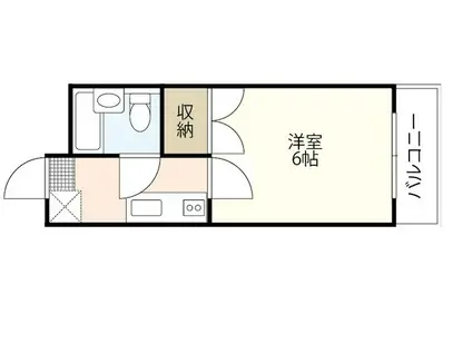 サンライズ楽々園(1K/1階)の間取り写真