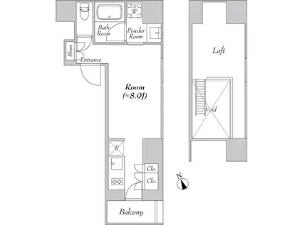 カナルフロント芝浦(ワンルーム/3階)の間取り写真