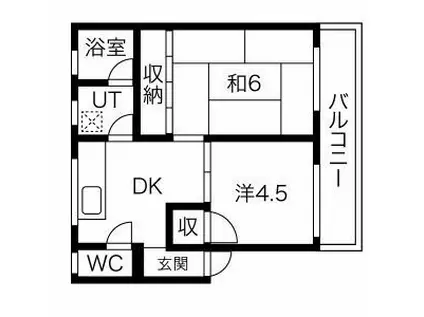 サンキマンション(2DK/2階)の間取り写真