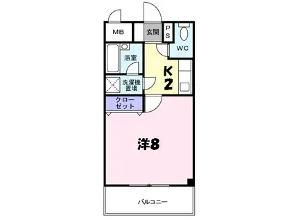 ネオサンライズ(1K/2階)の間取り写真