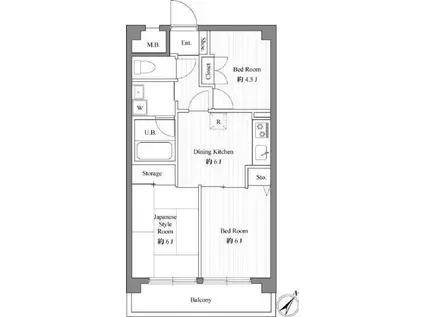 モリノフラット(3DK/3階)の間取り写真