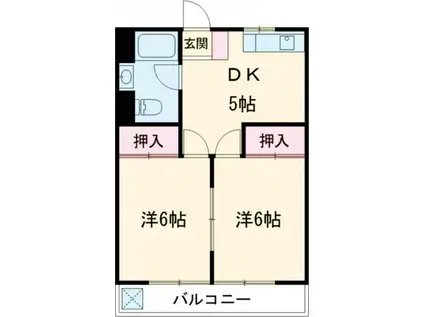 幸栄ハイム(2DK/3階)の間取り写真