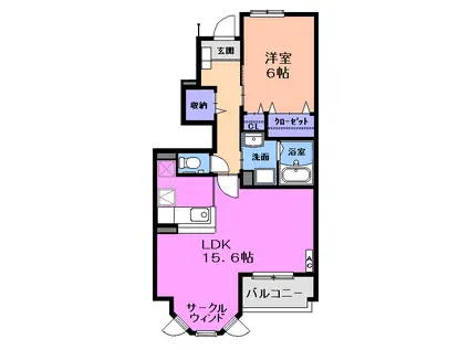 ピクシー・ラビット(1LDK/1階)の間取り写真