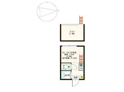 CHANVLUNAFLEUR(ワンルーム/1階)の間取り写真