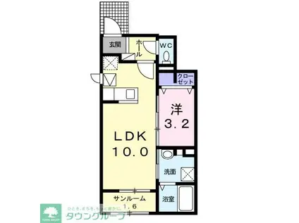 メゾン・ド・ヴァンベール(1LDK/1階)の間取り写真