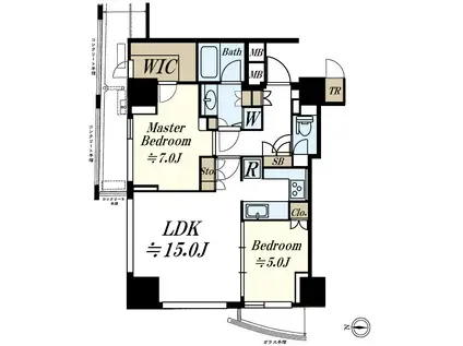 シティタワー四谷(2LDK/11階)の間取り写真