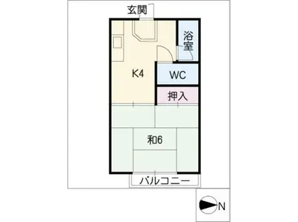 コーポ大喜C棟(1K/2階)の間取り写真