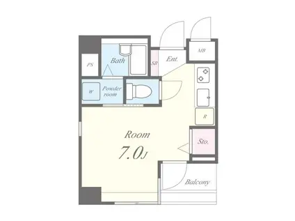 メゾンドソレイユ(1K/5階)の間取り写真