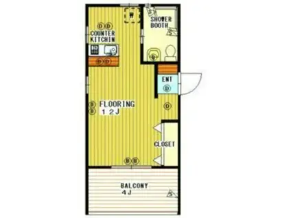 GREEN HILLS(ワンルーム/2階)の間取り写真