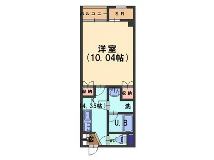 DECEM横川(1K/2階)の間取り写真