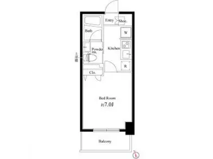 コートブランシェ(1K/5階)の間取り写真