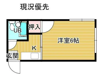 水井アパート(1K/3階)の間取り写真