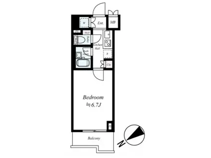ルーブル東武練馬(1K/2階)の間取り写真
