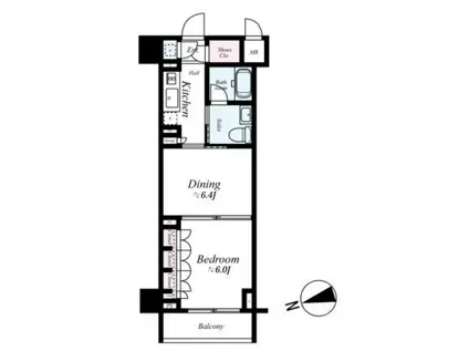 FEETH水天宮前(2K/6階)の間取り写真