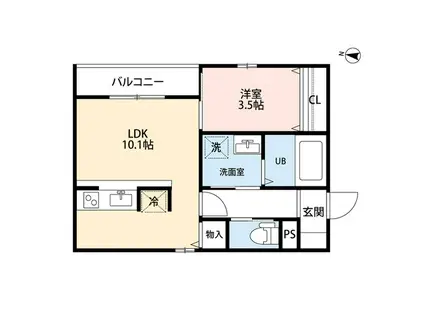 ジョアンガーデン(1LDK/2階)の間取り写真