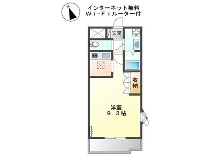 フォンテーヌ・アベニューII(1K/1階)の間取り写真