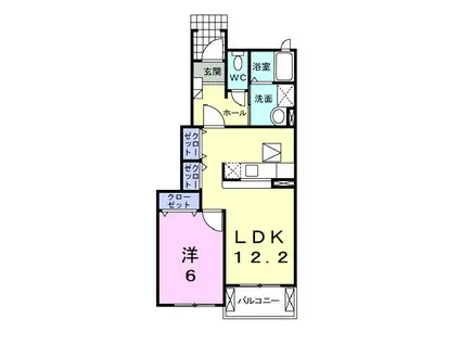 ソル・レヴェンテ(1LDK/1階)の間取り写真