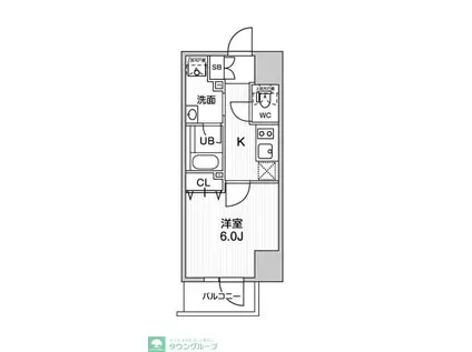 THE PALMS与野(1K/10階)の間取り写真