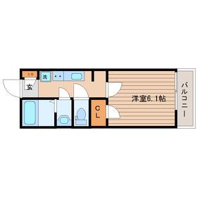 KENII(1K/3階)の間取り写真