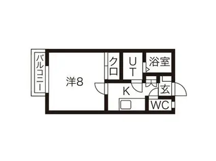 川口荘(1K/2階)の間取り写真