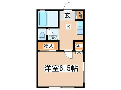 コゼットB(1K/2階)の間取り写真