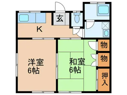 さかき荘(2K/1階)の間取り写真