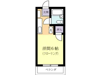 パールハイツ(1K/1階)の間取り写真