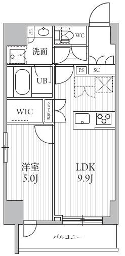 シーズンフラッツ滝野川(1LDK/15階)の間取り写真