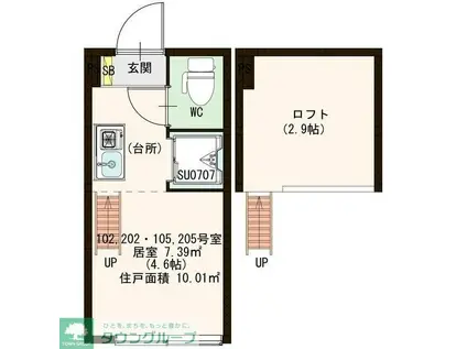 サヴォイ渋谷本町(ワンルーム/1階)の間取り写真