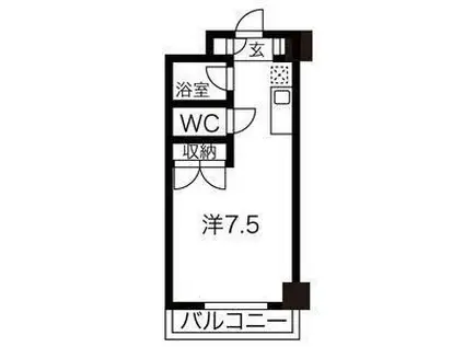 ケープロイヤル(ワンルーム/2階)の間取り写真