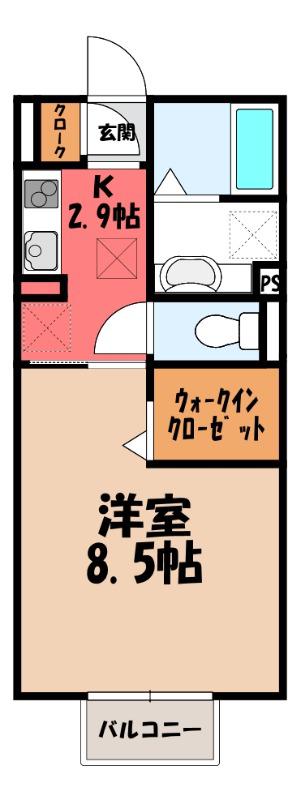HEALINGROVE S(1K/1階)の間取り写真