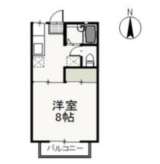 ドミール小川(1K/1階)の間取り写真