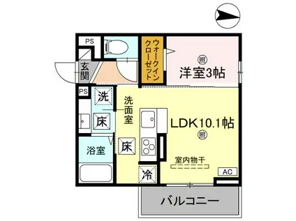 KOHRYU(1LDK/1階)の間取り写真