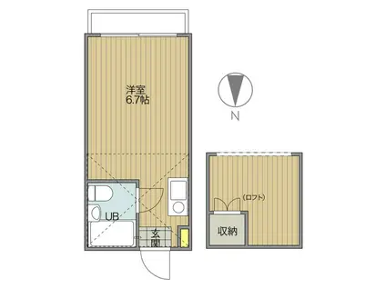 T-NET アレックス朝霞台(ワンルーム/2階)の間取り写真