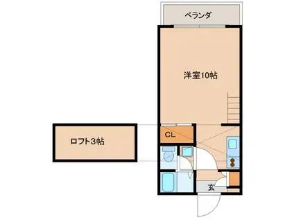 ブルージュハイム(1K/1階)の間取り写真