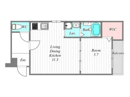 フジパレス今津中五丁目A棟(1LDK/2階)の間取り写真