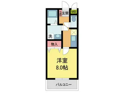 モレスヴィラ上ヶ原(1K/1階)の間取り写真