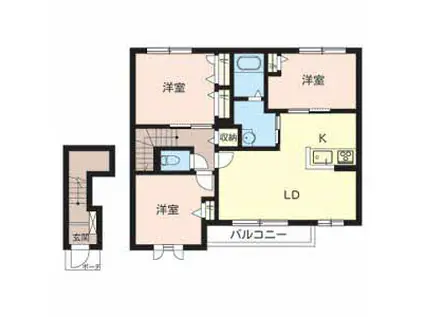 シャーメゾンアムール(3LDK/2階)の間取り写真