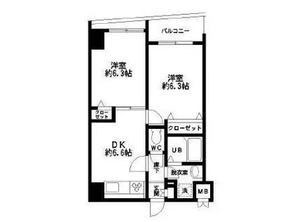 HF東日本橋レジデンス(2DK/5階)の間取り写真