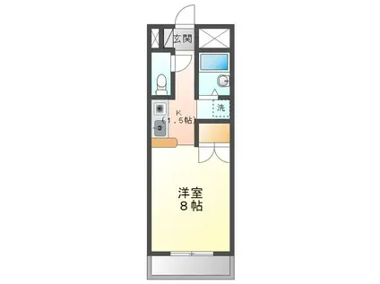 エクセル塩釜III(1K/2階)の間取り写真