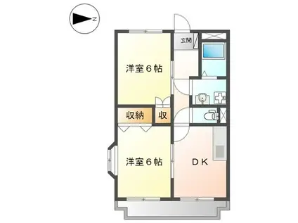 グランシャリオ氷上2番館(2DK/3階)の間取り写真
