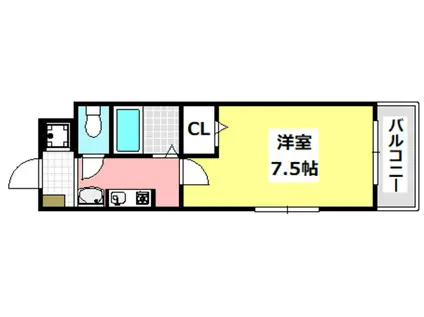 グランベールアイ大手町(1K/3階)の間取り写真