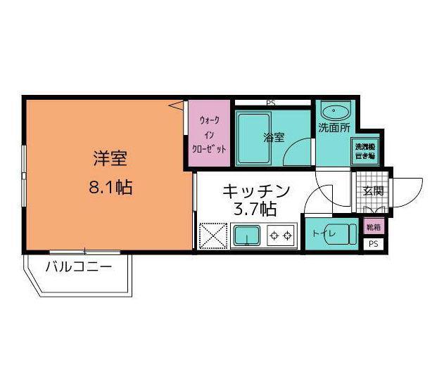 フォルシア本荘(1K/1階)の間取り写真