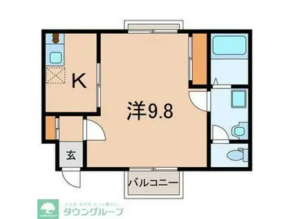 ジョイア南柏(1K/1階)の間取り写真