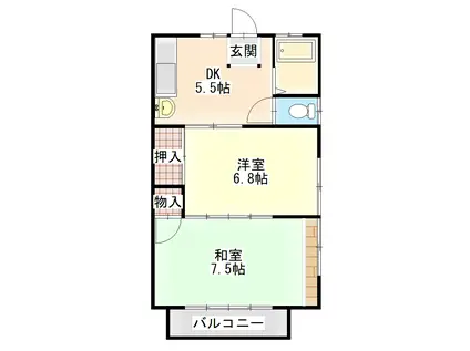 エルガラン大網II(2DK/2階)の間取り写真