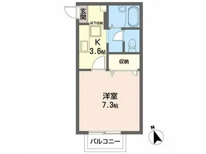 RAFFINE(1K/1階)の間取り写真