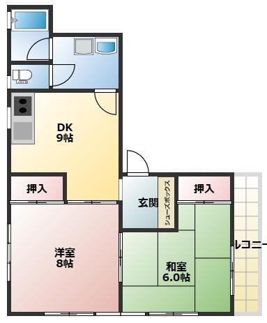 栗田ビル(2DK/3階)の間取り写真